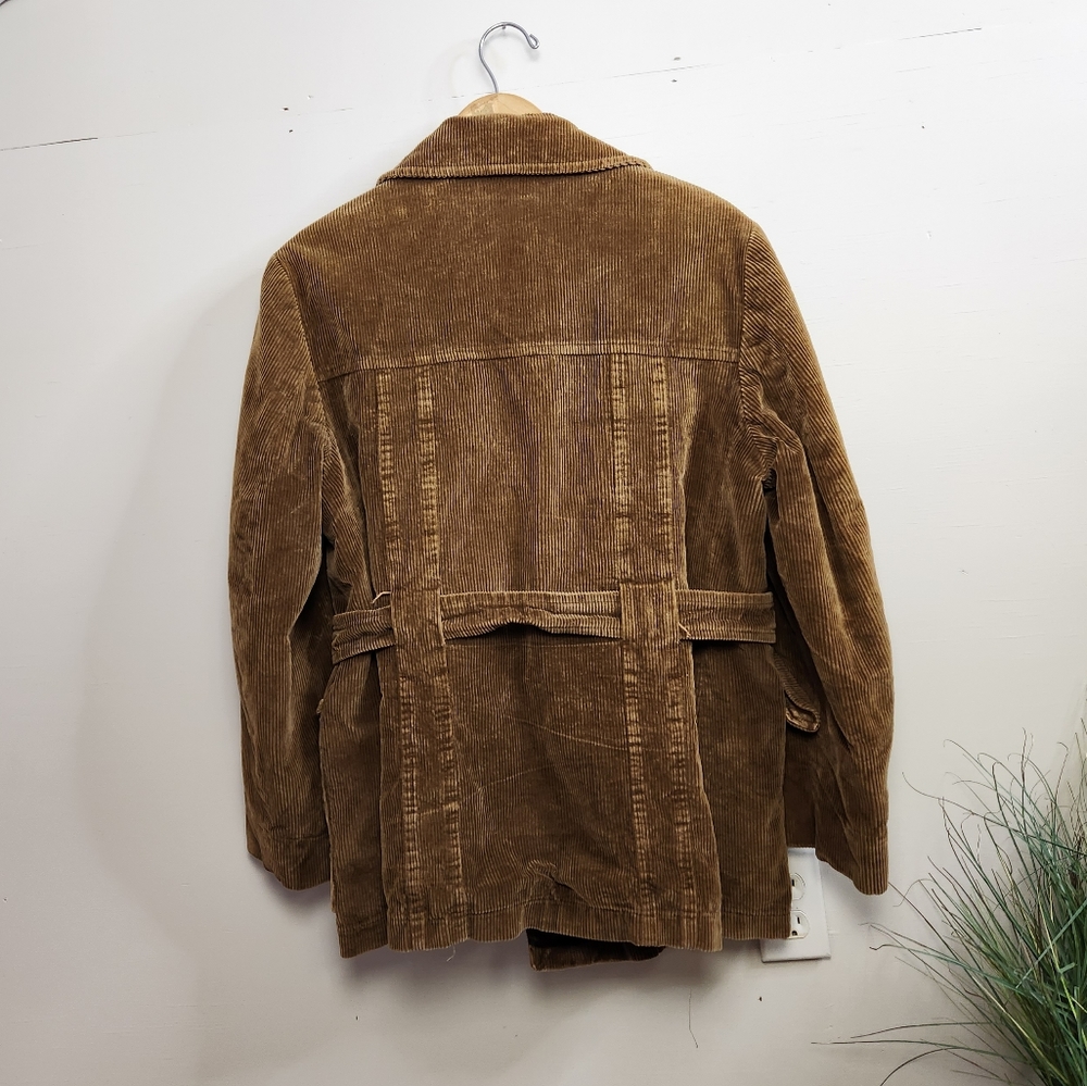 Vintage 90s Tan Corduroy Jacket Grunge 1990s Rocker Boho Bohemian Festival - Picture 2 of 8
